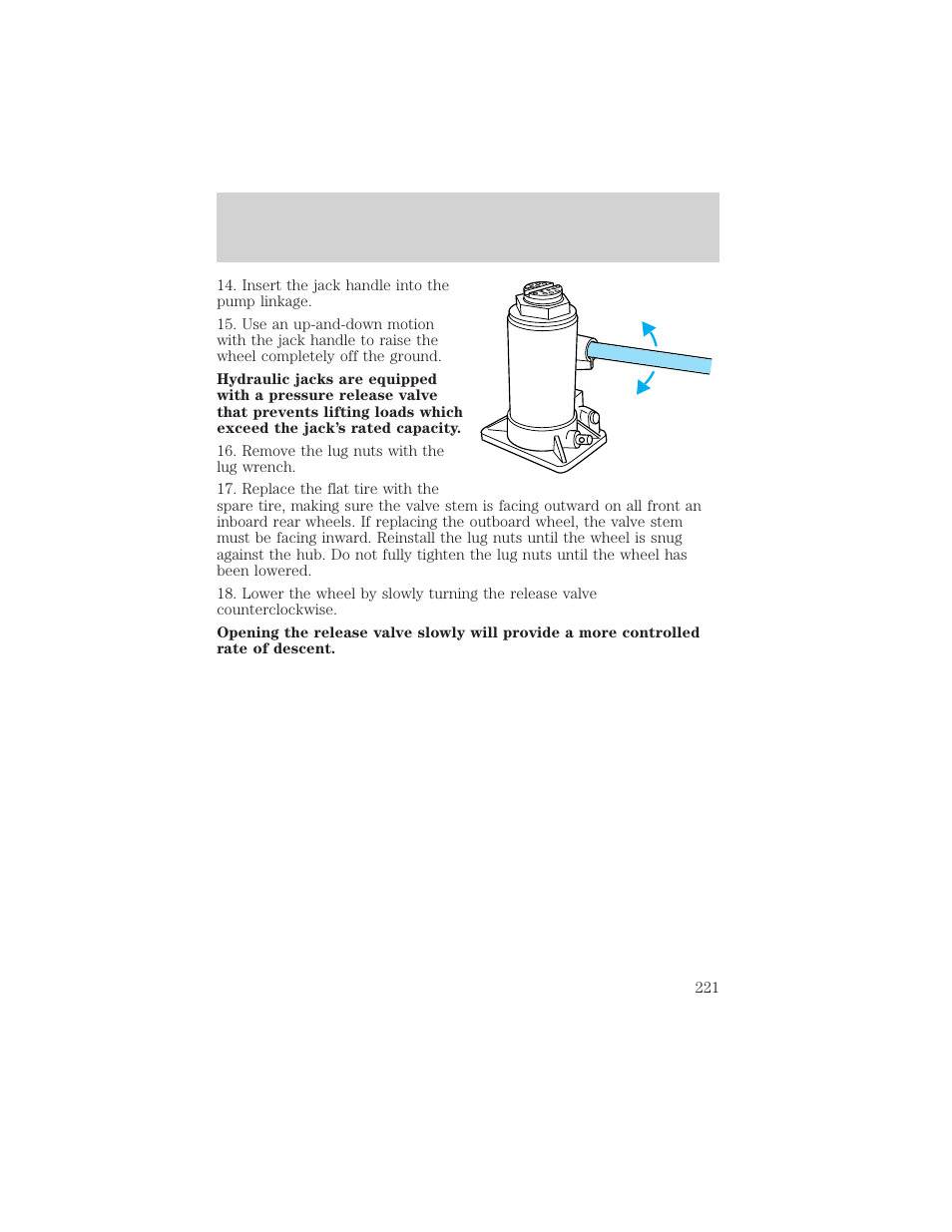 Roadside emergencies | FORD 2002 F-550 v.1 User Manual | Page 221 / 320