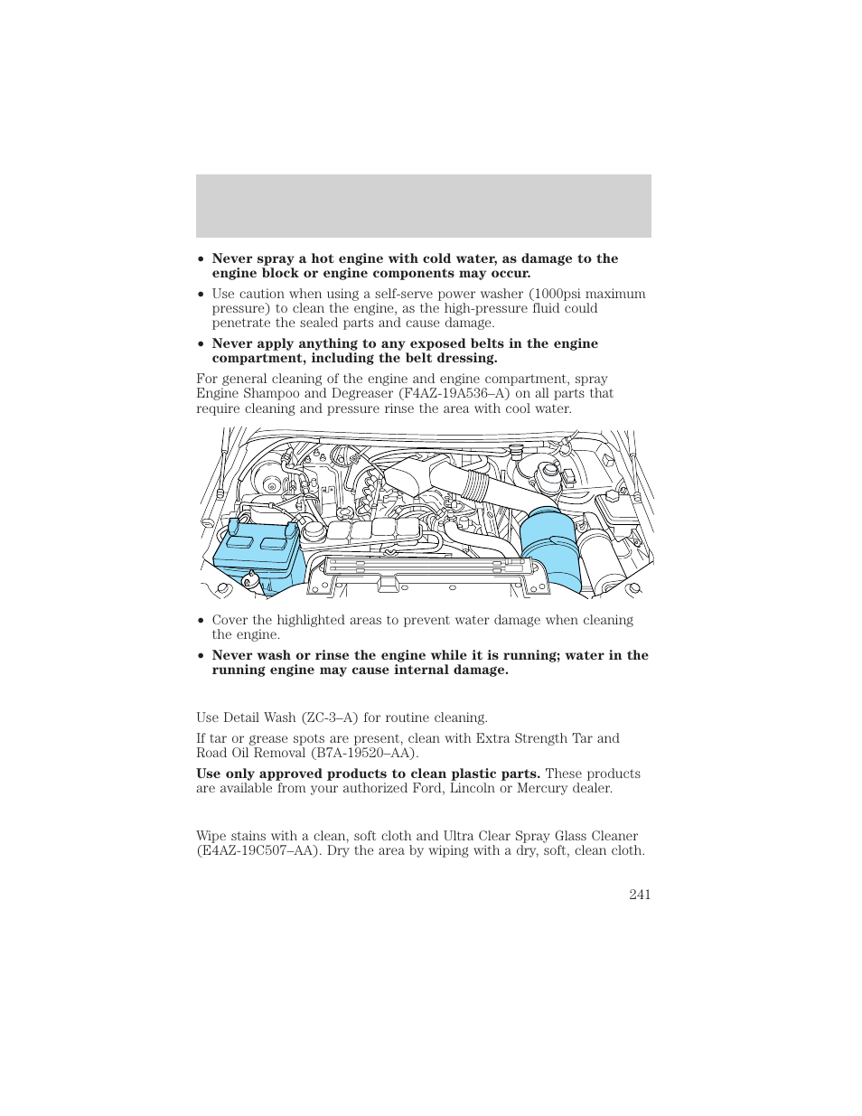 Cleaning | FORD 2002 F-550 v.1 User Manual | Page 241 / 320