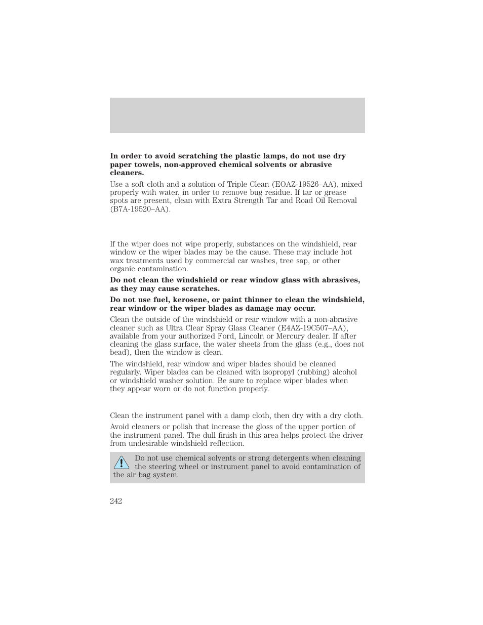 Cleaning | FORD 2002 F-550 v.1 User Manual | Page 242 / 320