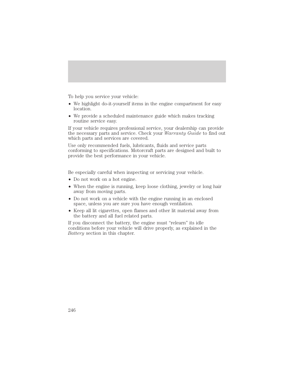 Maintenance and specifications | FORD 2002 F-550 v.1 User Manual | Page 246 / 320