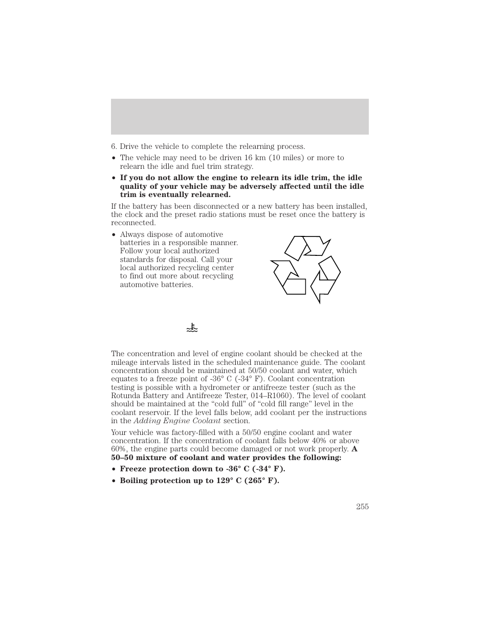 Maintenance and specifications | FORD 2002 F-550 v.1 User Manual | Page 255 / 320
