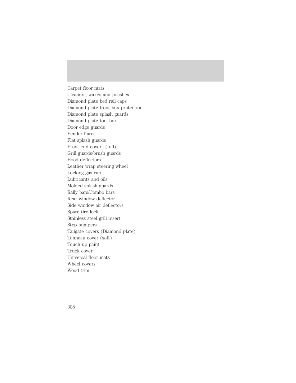 Accessories | FORD 2002 F-550 v.1 User Manual | Page 308 / 320