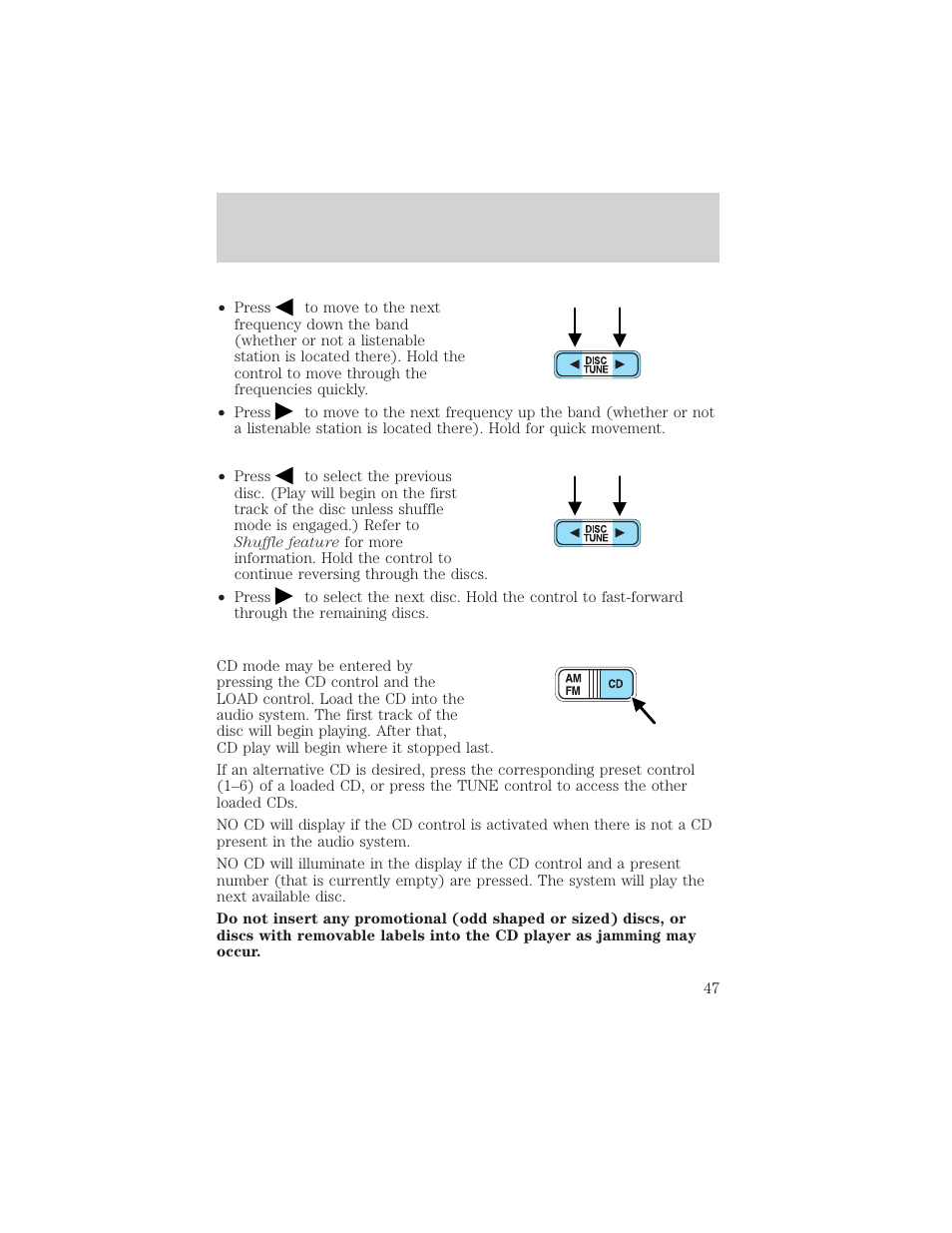 Entertainment systems | FORD 2002 F-550 v.1 User Manual | Page 47 / 320