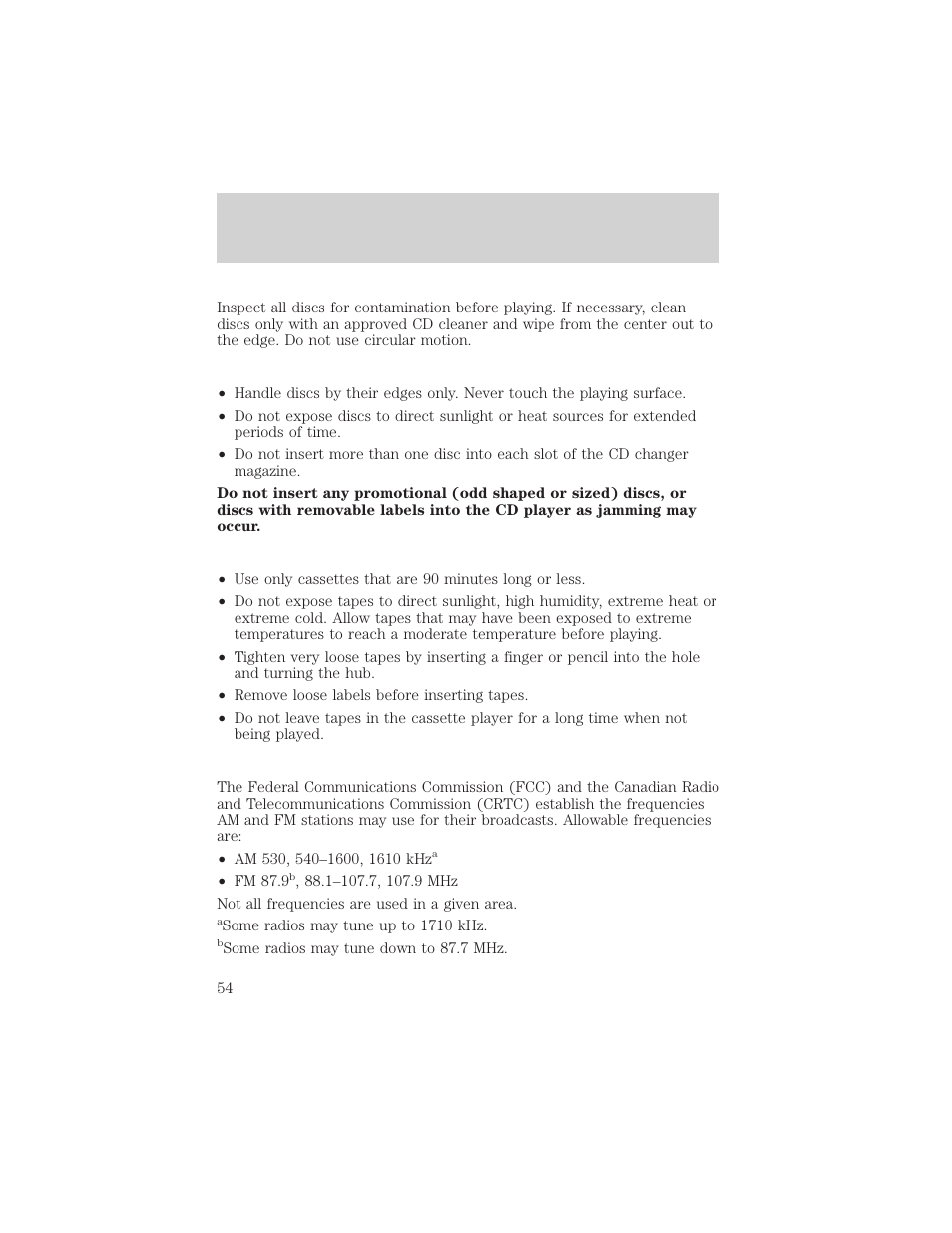 Entertainment systems | FORD 2002 F-550 v.1 User Manual | Page 54 / 320