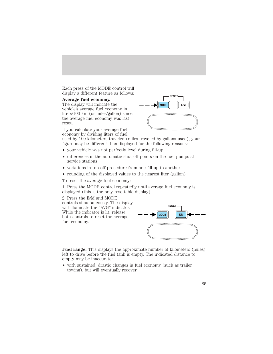 Driver controls | FORD 2002 F-550 v.1 User Manual | Page 85 / 320