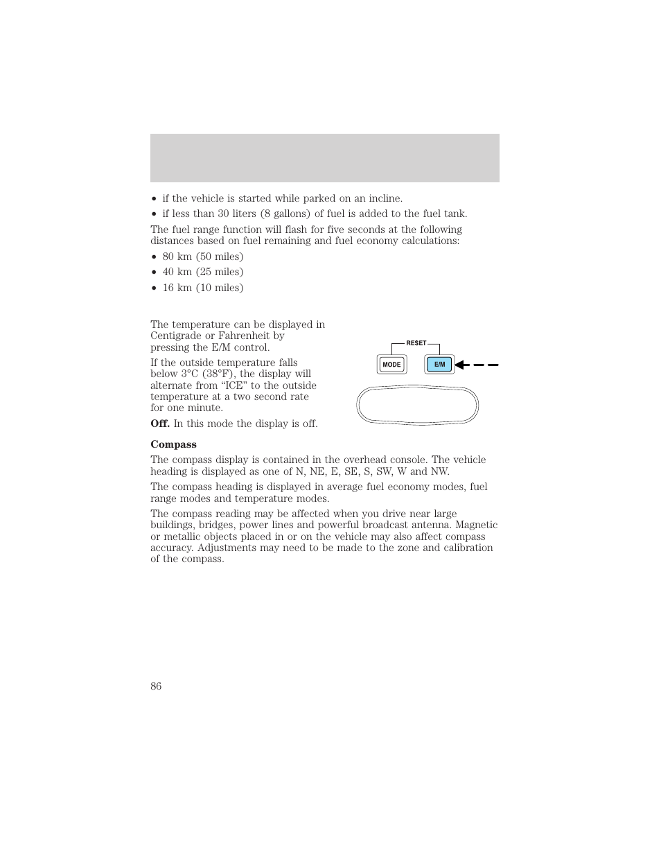 Driver controls | FORD 2002 F-550 v.1 User Manual | Page 86 / 320