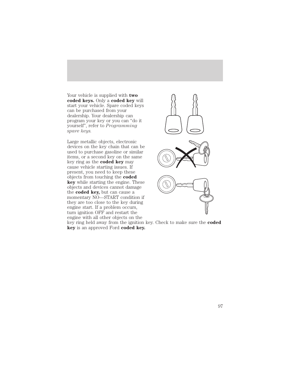 Locks and security | FORD 2002 F-550 v.1 User Manual | Page 97 / 320