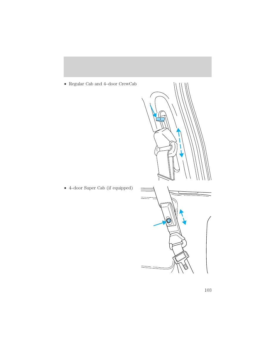 Seating and safety restraints | FORD 2002 F-550 v.2 User Manual | Page 103 / 304