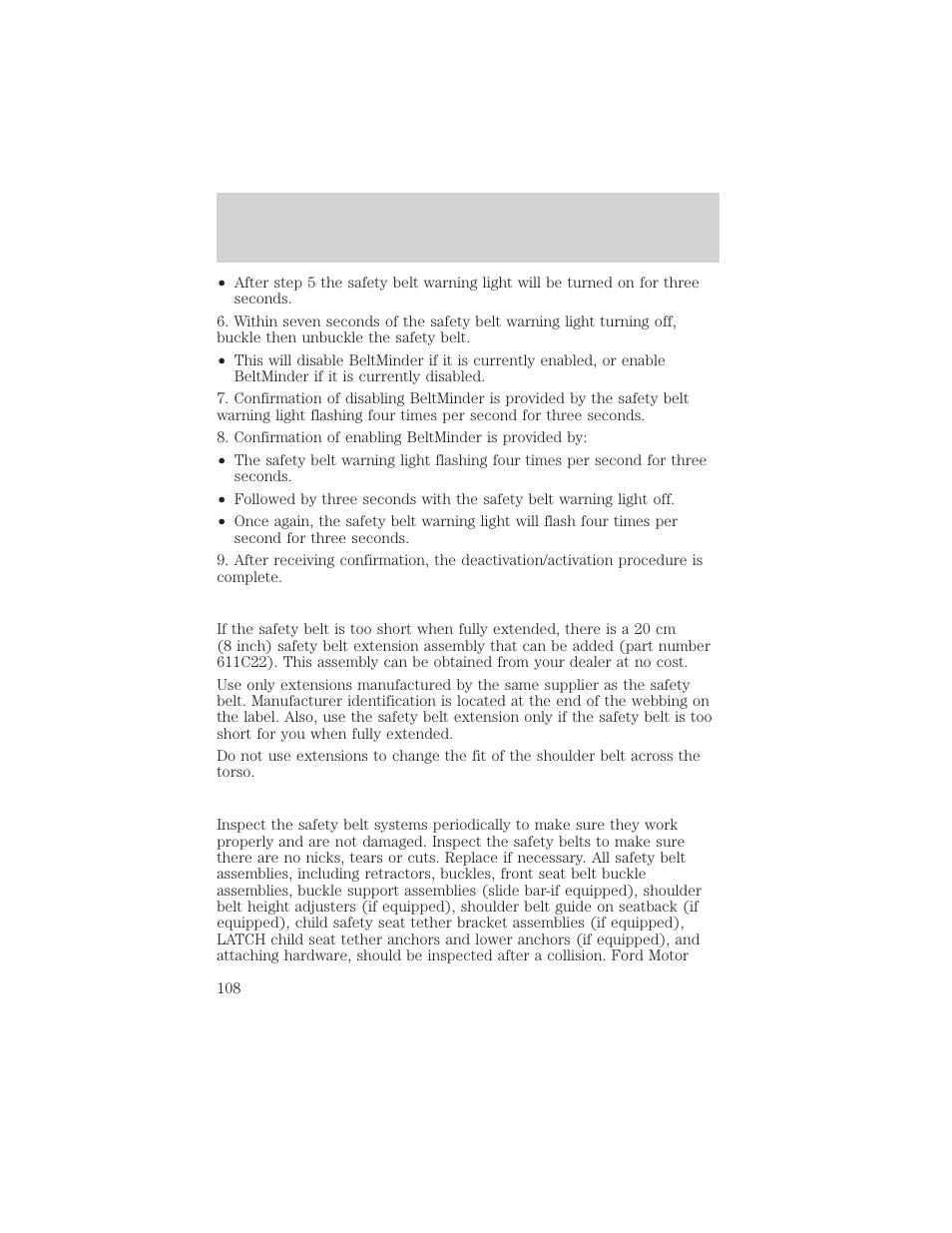 Seating and safety restraints | FORD 2002 F-550 v.2 User Manual | Page 108 / 304