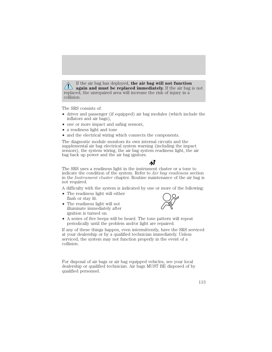 Seating and safety restraints | FORD 2002 F-550 v.2 User Manual | Page 113 / 304