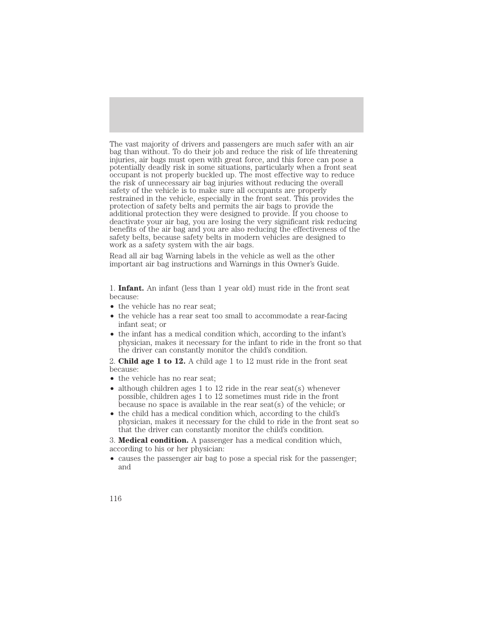 Seating and safety restraints | FORD 2002 F-550 v.2 User Manual | Page 116 / 304