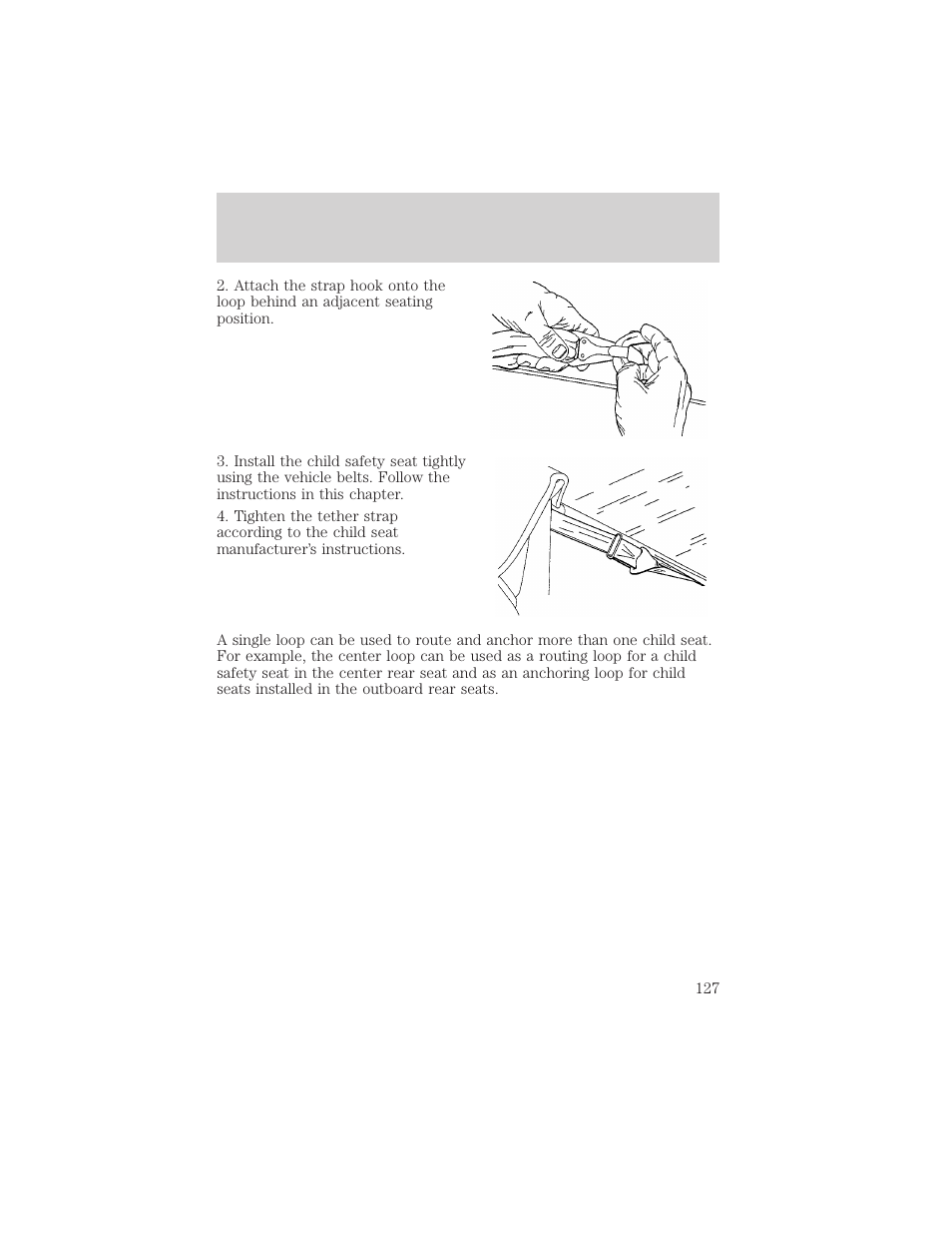 Seating and safety restraints | FORD 2002 F-550 v.2 User Manual | Page 127 / 304
