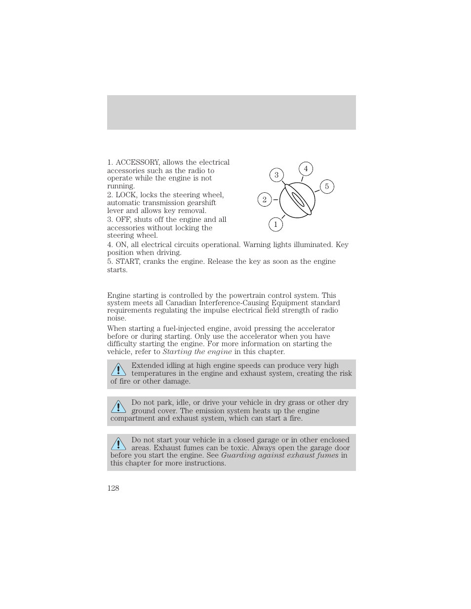 Driving | FORD 2002 F-550 v.2 User Manual | Page 128 / 304