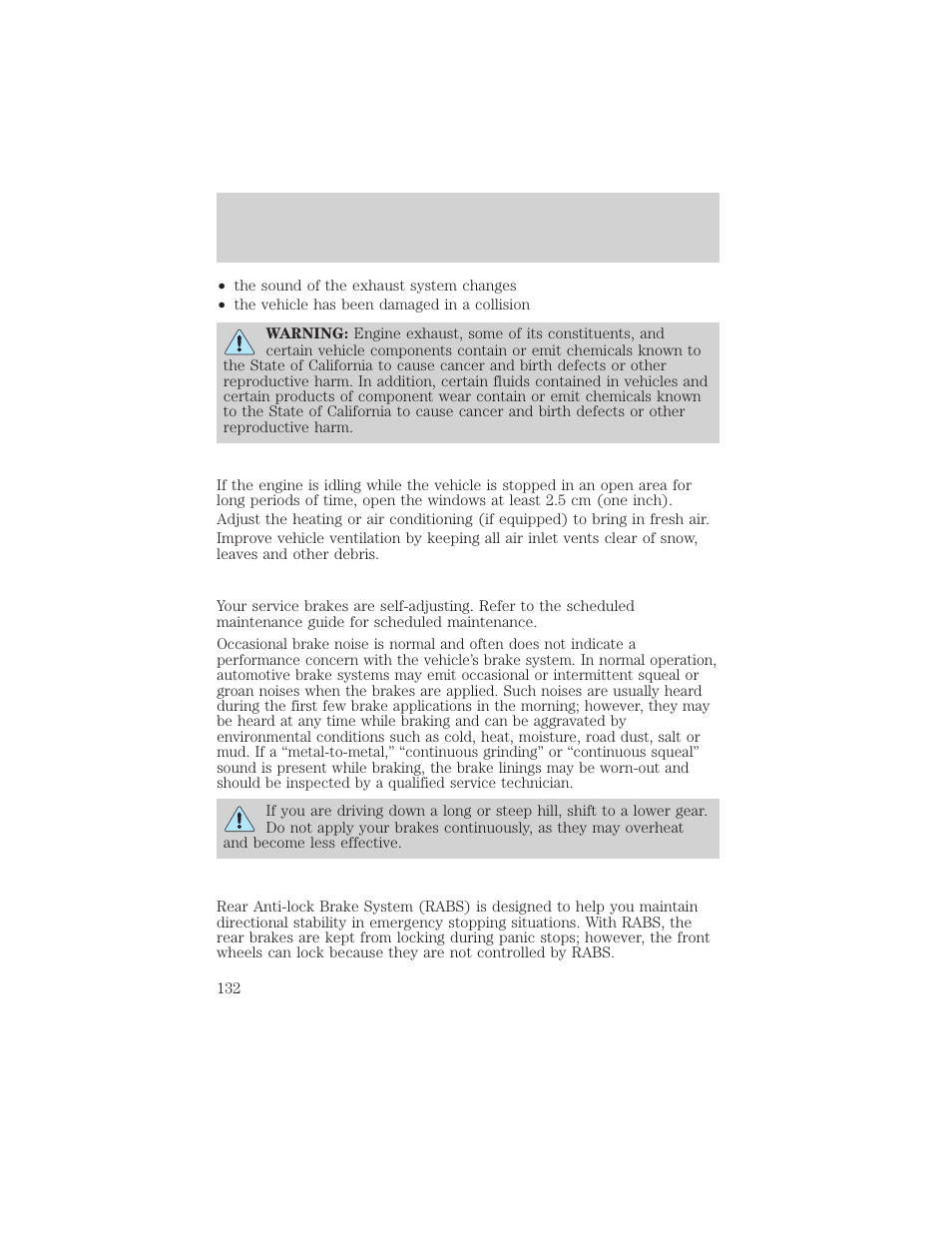 Driving | FORD 2002 F-550 v.2 User Manual | Page 132 / 304