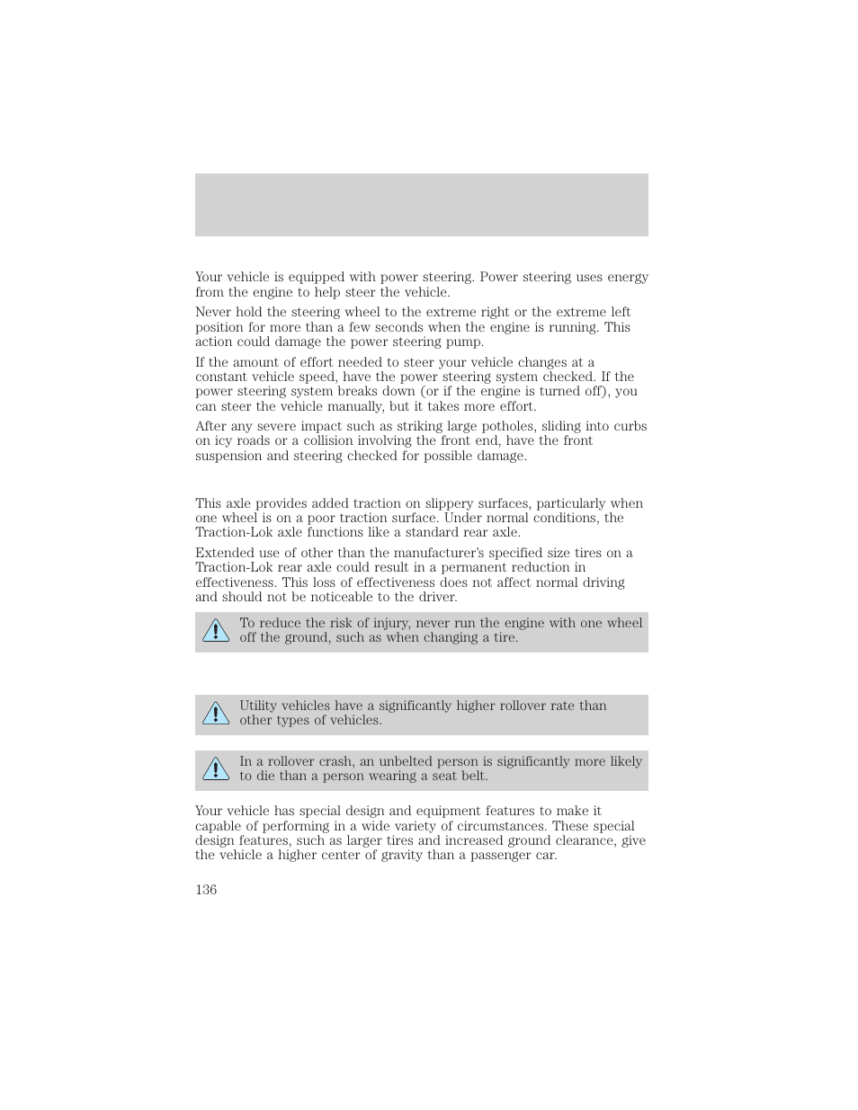 Driving | FORD 2002 F-550 v.2 User Manual | Page 136 / 304