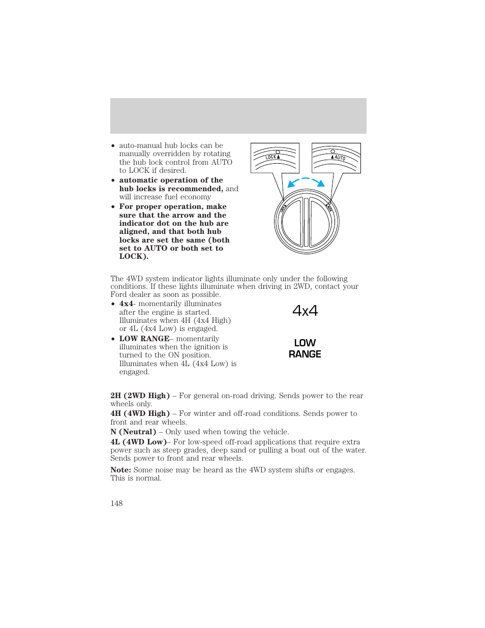 Driving | FORD 2002 F-550 v.2 User Manual | Page 148 / 304