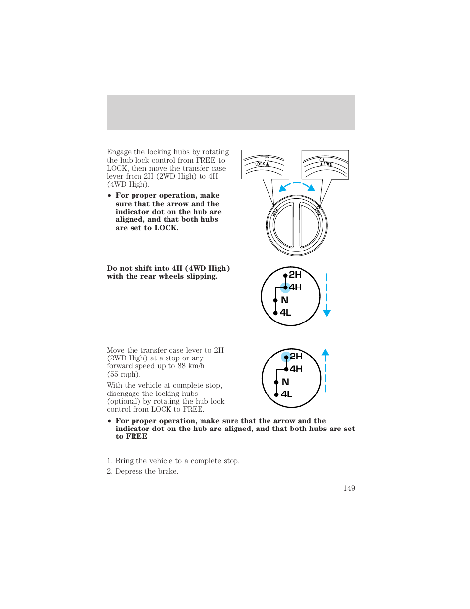 Driving | FORD 2002 F-550 v.2 User Manual | Page 149 / 304