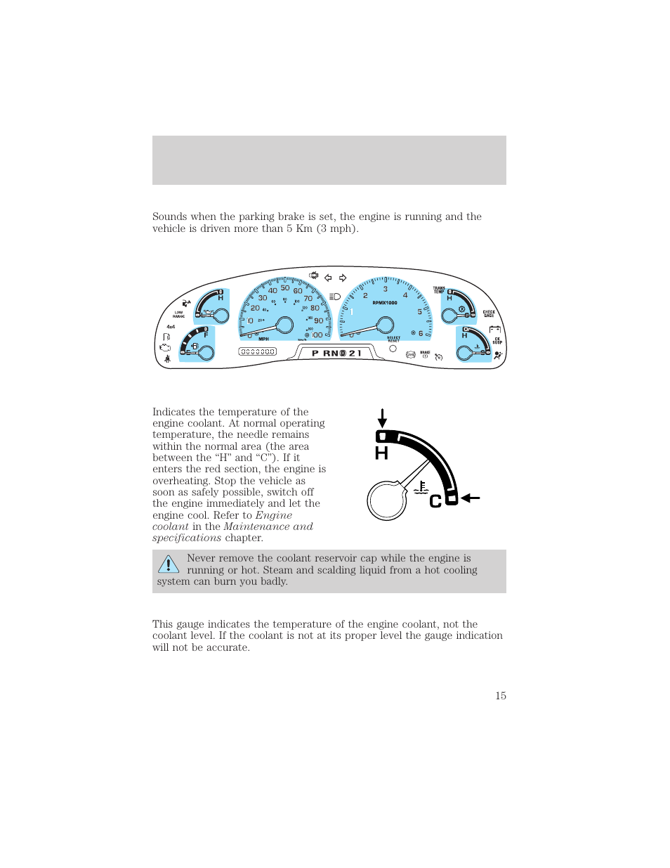 Instrument cluster | FORD 2002 F-550 v.2 User Manual | Page 15 / 304