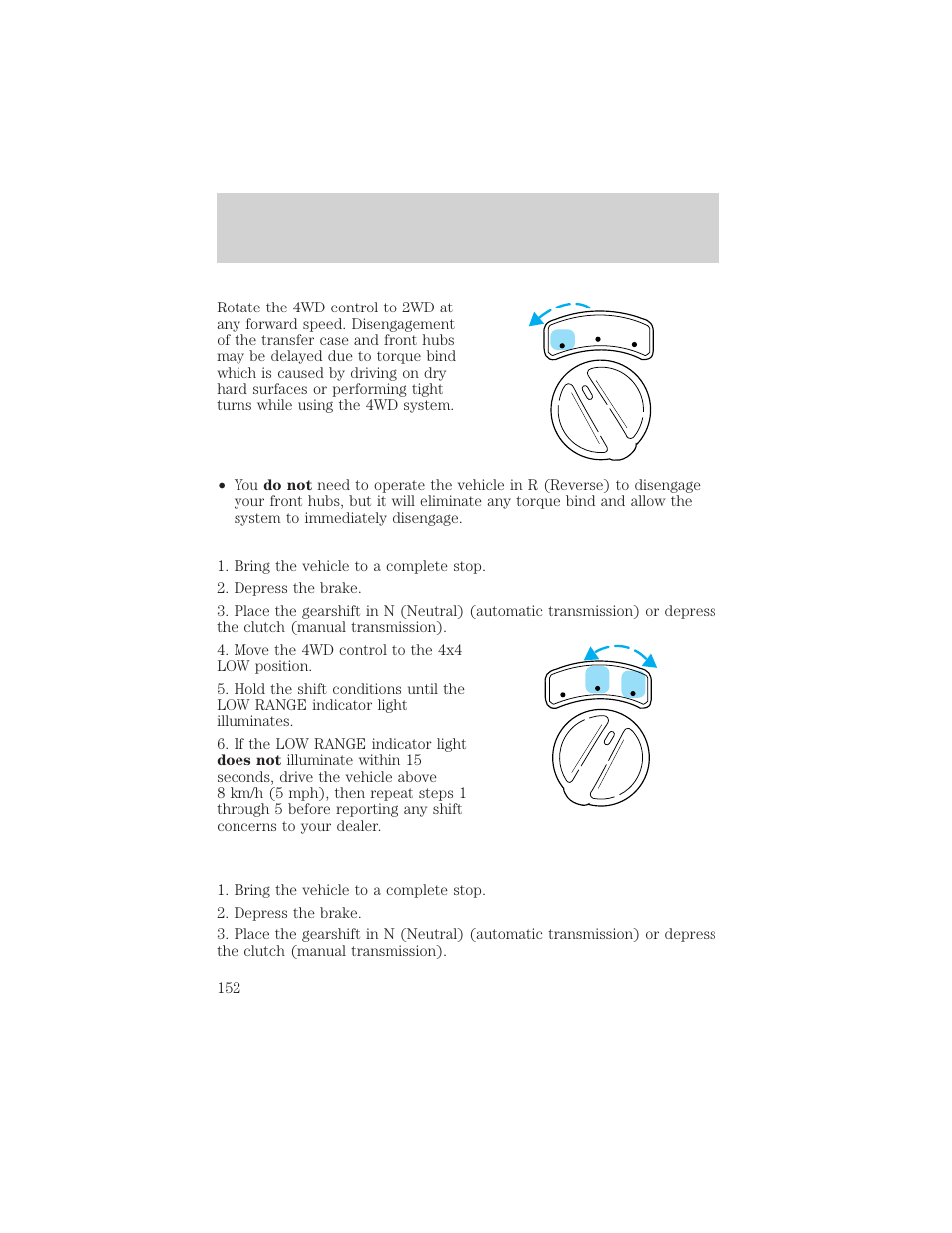 Driving | FORD 2002 F-550 v.2 User Manual | Page 152 / 304