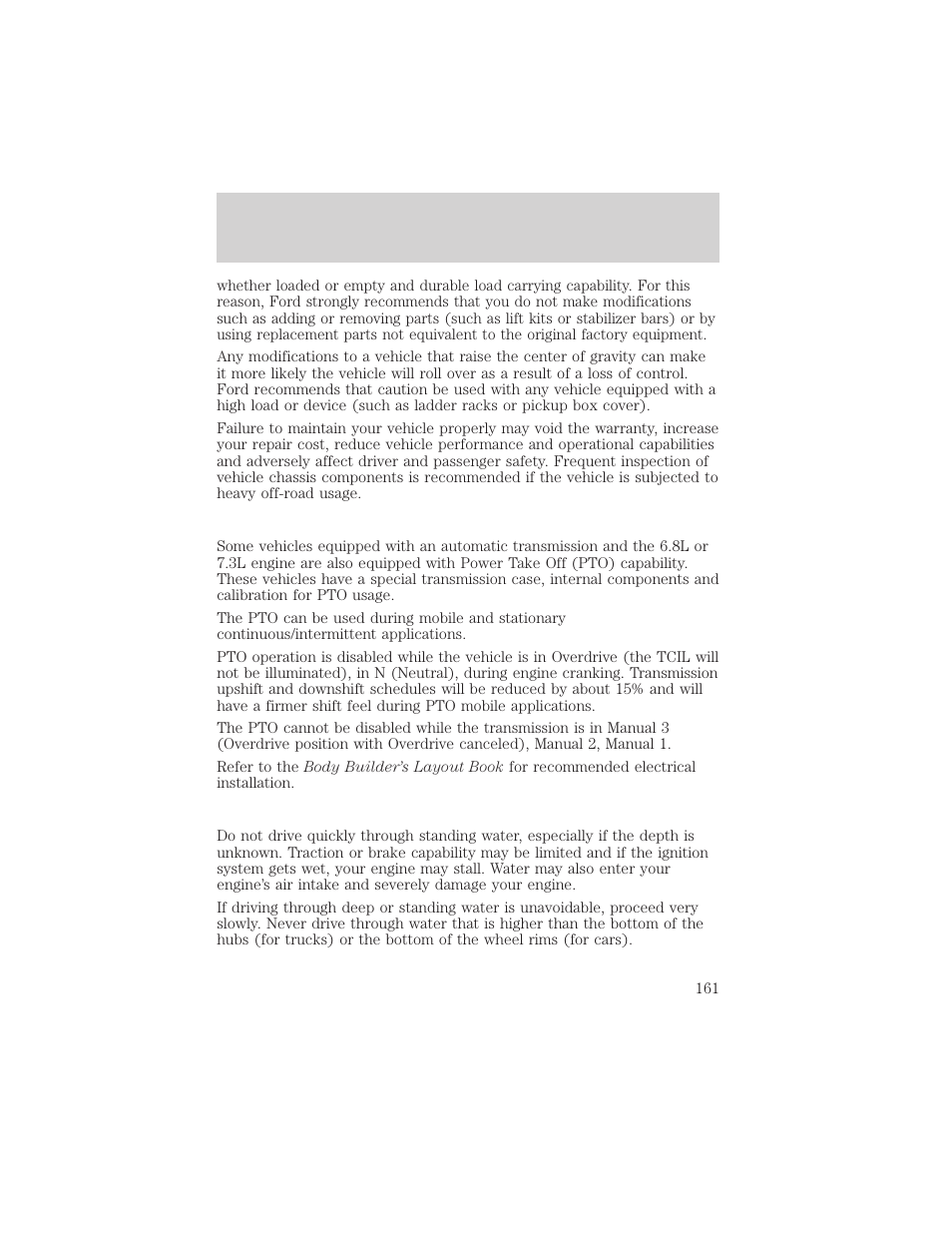Driving | FORD 2002 F-550 v.2 User Manual | Page 161 / 304