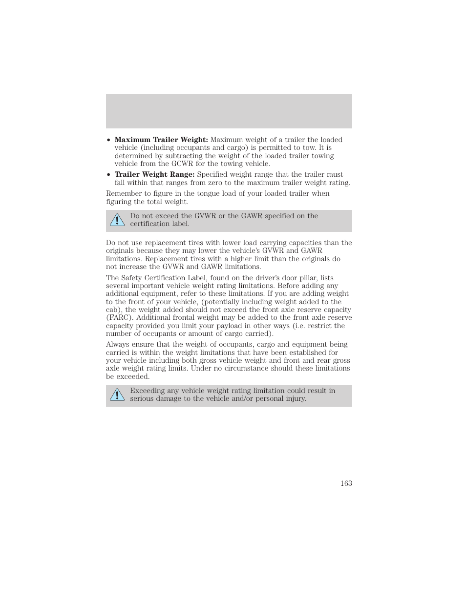 Driving | FORD 2002 F-550 v.2 User Manual | Page 163 / 304