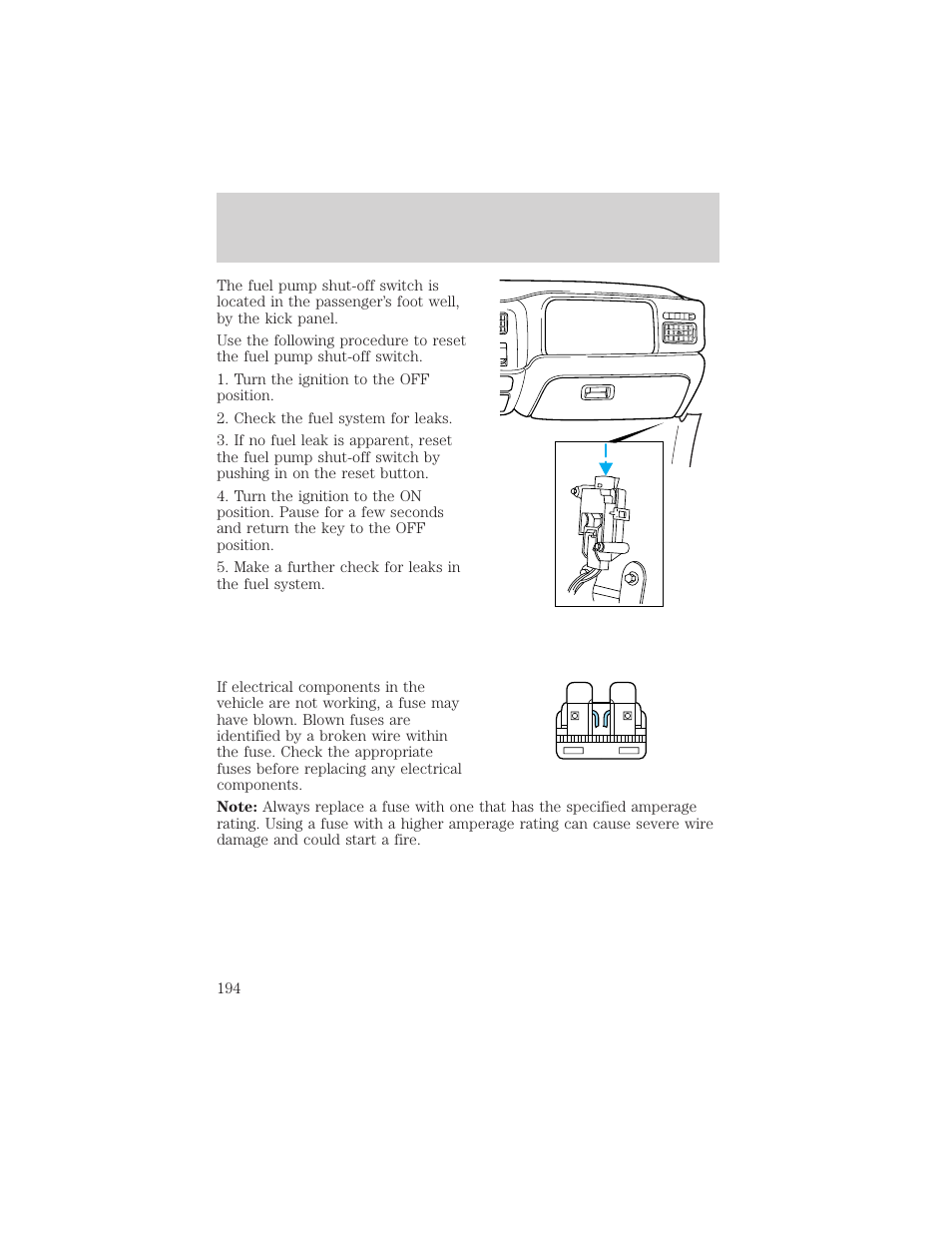 Roadside emergencies | FORD 2002 F-550 v.2 User Manual | Page 194 / 304