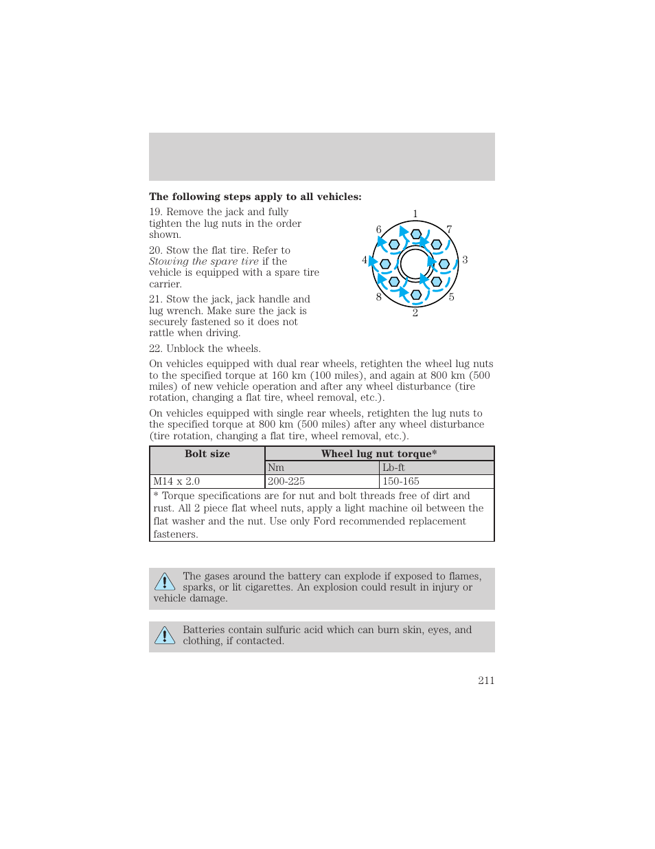 Roadside emergencies | FORD 2002 F-550 v.2 User Manual | Page 211 / 304