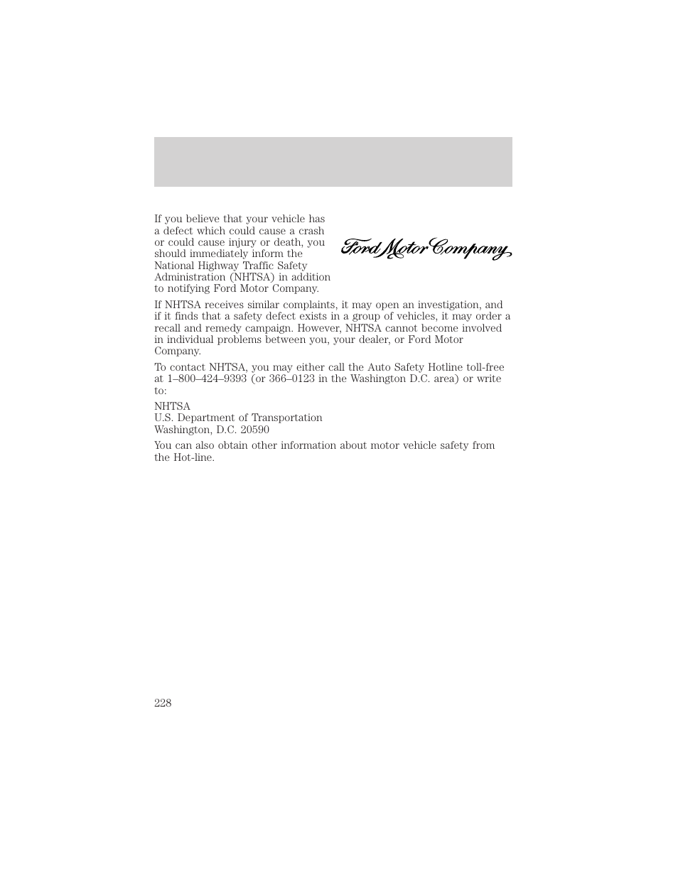 Customer assistance | FORD 2002 F-550 v.2 User Manual | Page 228 / 304