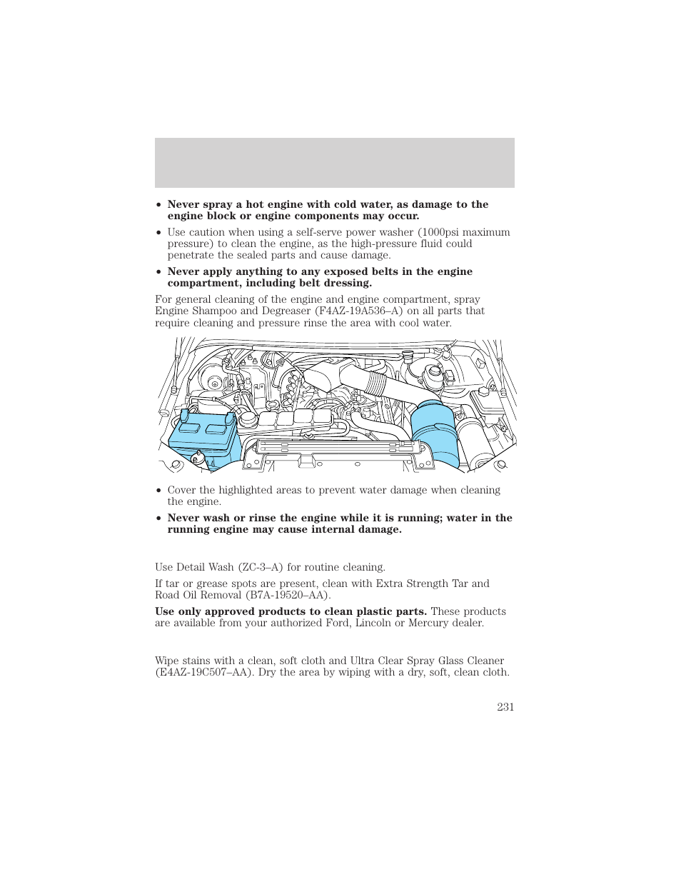 Cleaning | FORD 2002 F-550 v.2 User Manual | Page 231 / 304