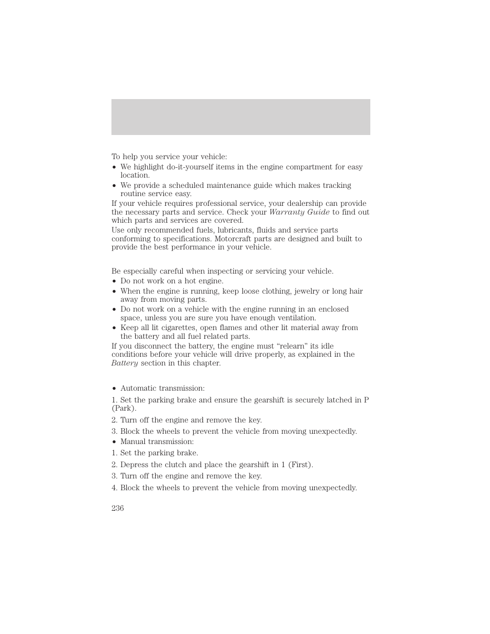 Maintenance and specifications | FORD 2002 F-550 v.2 User Manual | Page 236 / 304