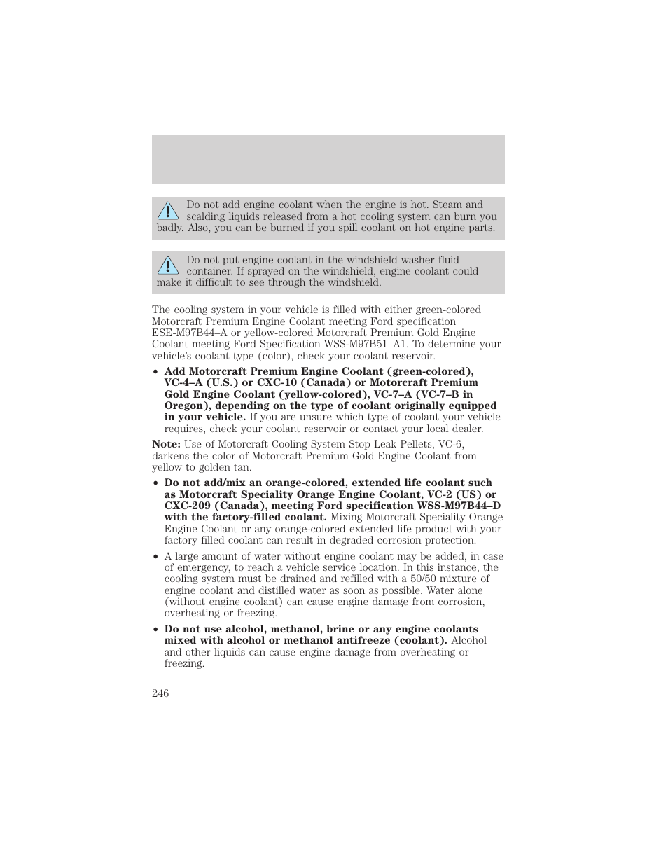 Maintenance and specifications | FORD 2002 F-550 v.2 User Manual | Page 246 / 304