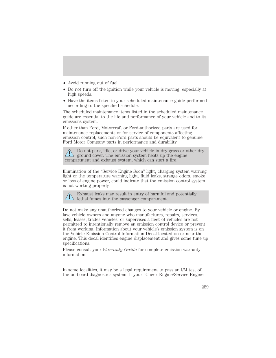 Maintenance and specifications | FORD 2002 F-550 v.2 User Manual | Page 259 / 304