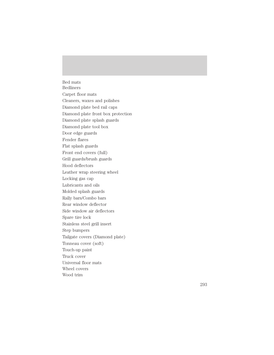 Accessories | FORD 2002 F-550 v.2 User Manual | Page 293 / 304