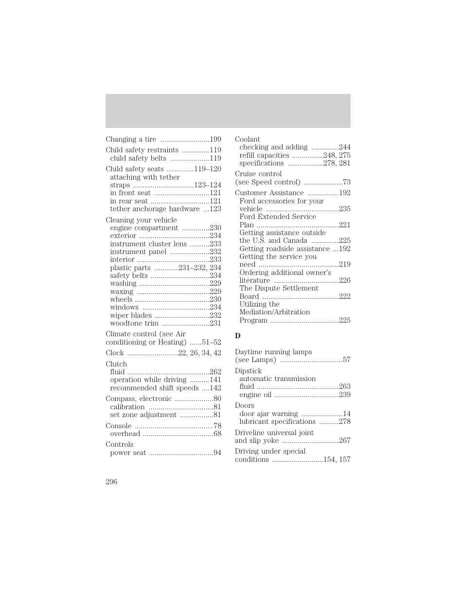 Index | FORD 2002 F-550 v.2 User Manual | Page 296 / 304