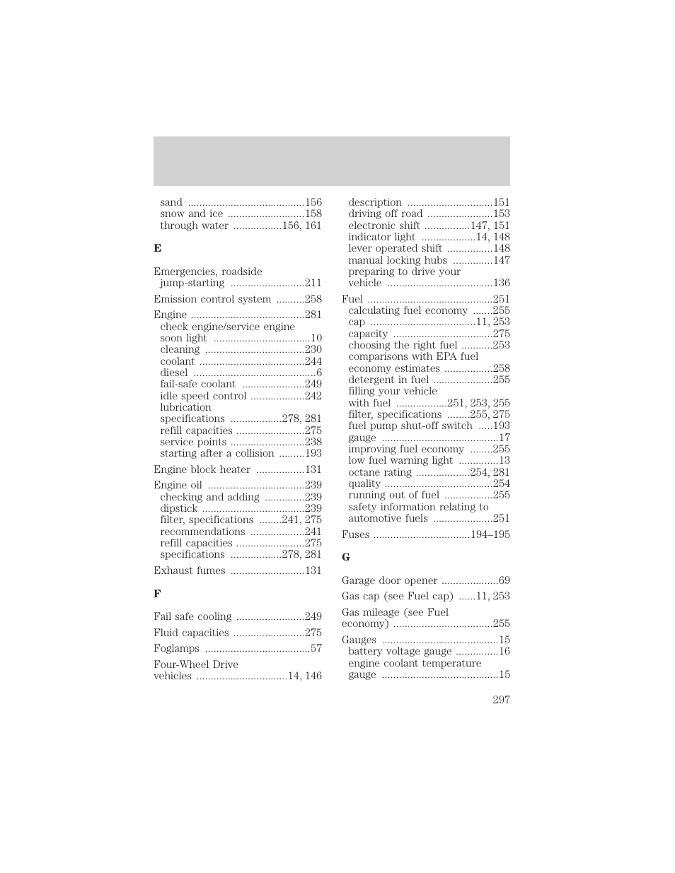 Index | FORD 2002 F-550 v.2 User Manual | Page 297 / 304