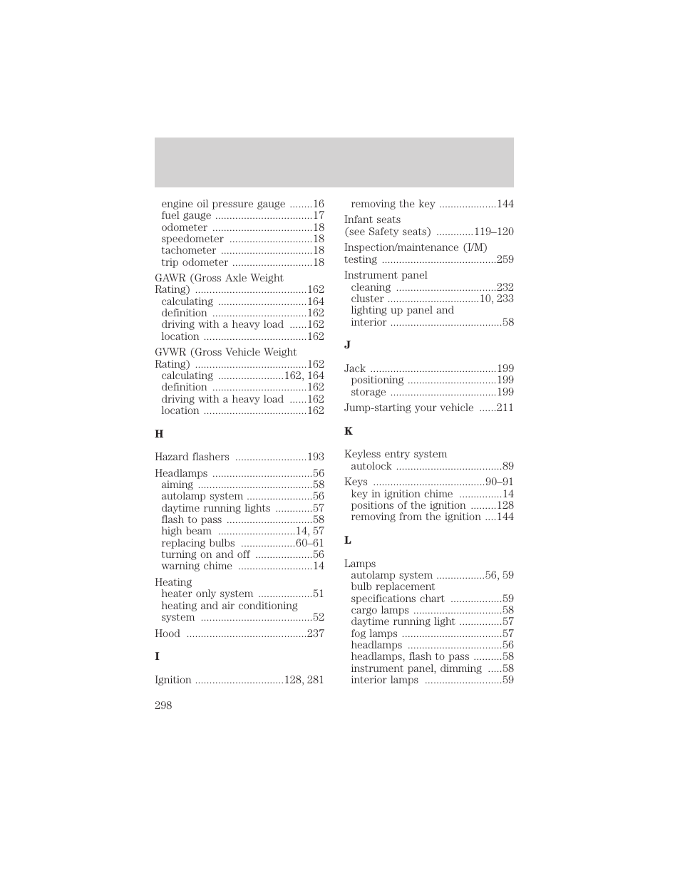 Index | FORD 2002 F-550 v.2 User Manual | Page 298 / 304