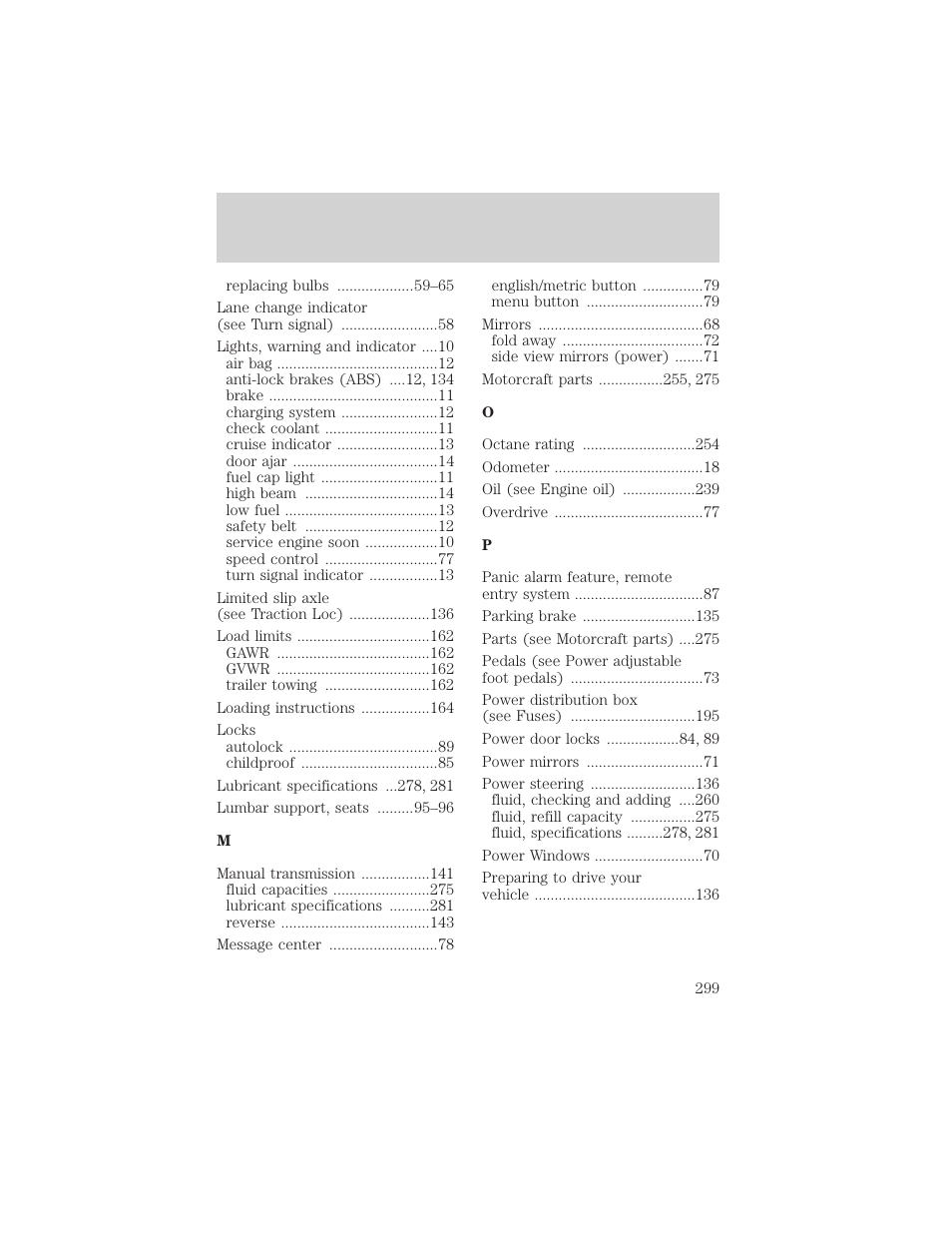 Index | FORD 2002 F-550 v.2 User Manual | Page 299 / 304