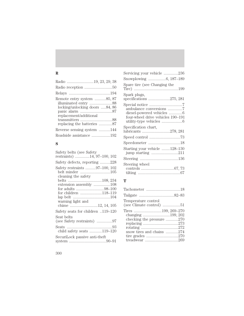 Index | FORD 2002 F-550 v.2 User Manual | Page 300 / 304