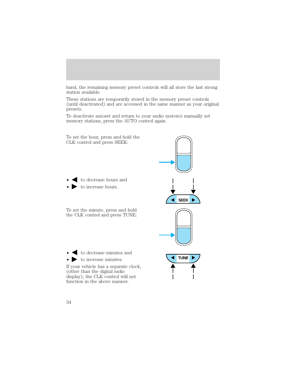 Auto clk auto clk entertainment systems | FORD 2002 F-550 v.2 User Manual | Page 34 / 304