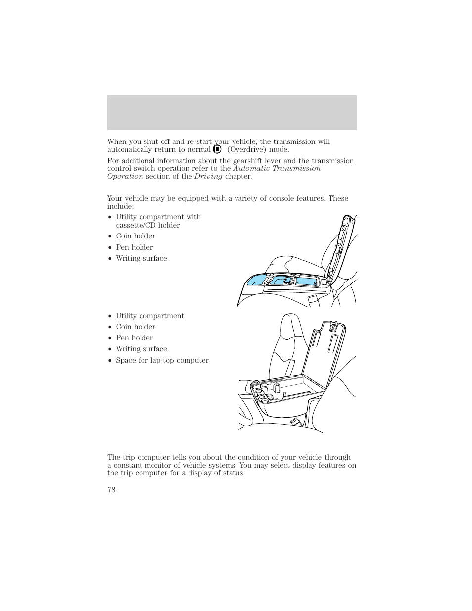 Driver controls | FORD 2002 F-550 v.2 User Manual | Page 78 / 304