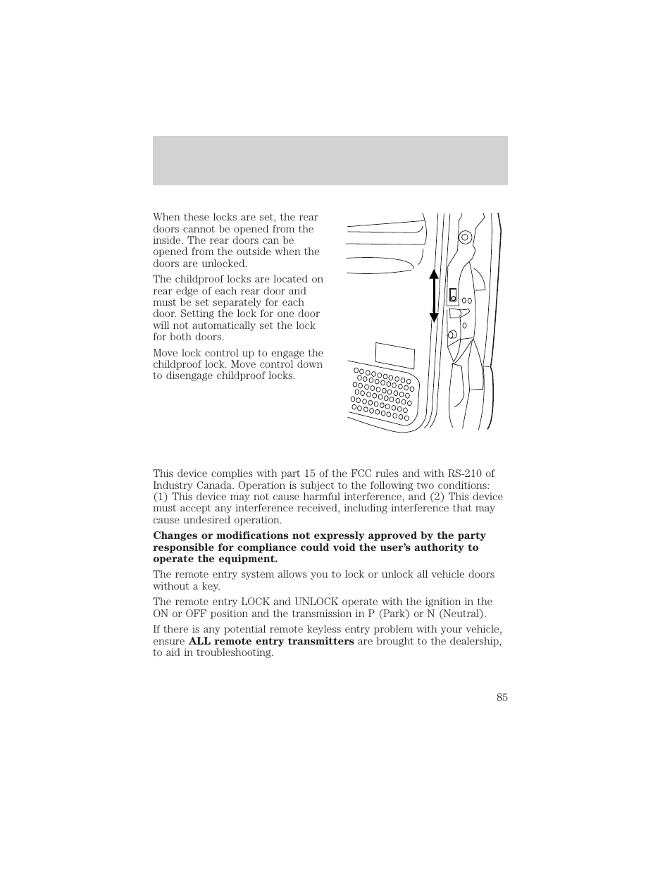 Locks and security | FORD 2002 F-550 v.2 User Manual | Page 85 / 304