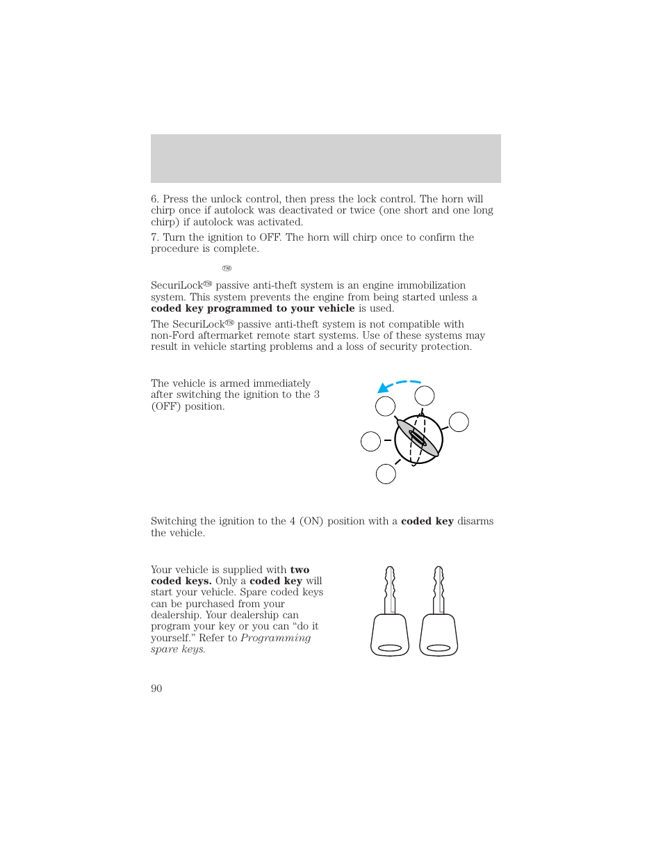 Locks and security | FORD 2002 F-550 v.2 User Manual | Page 90 / 304