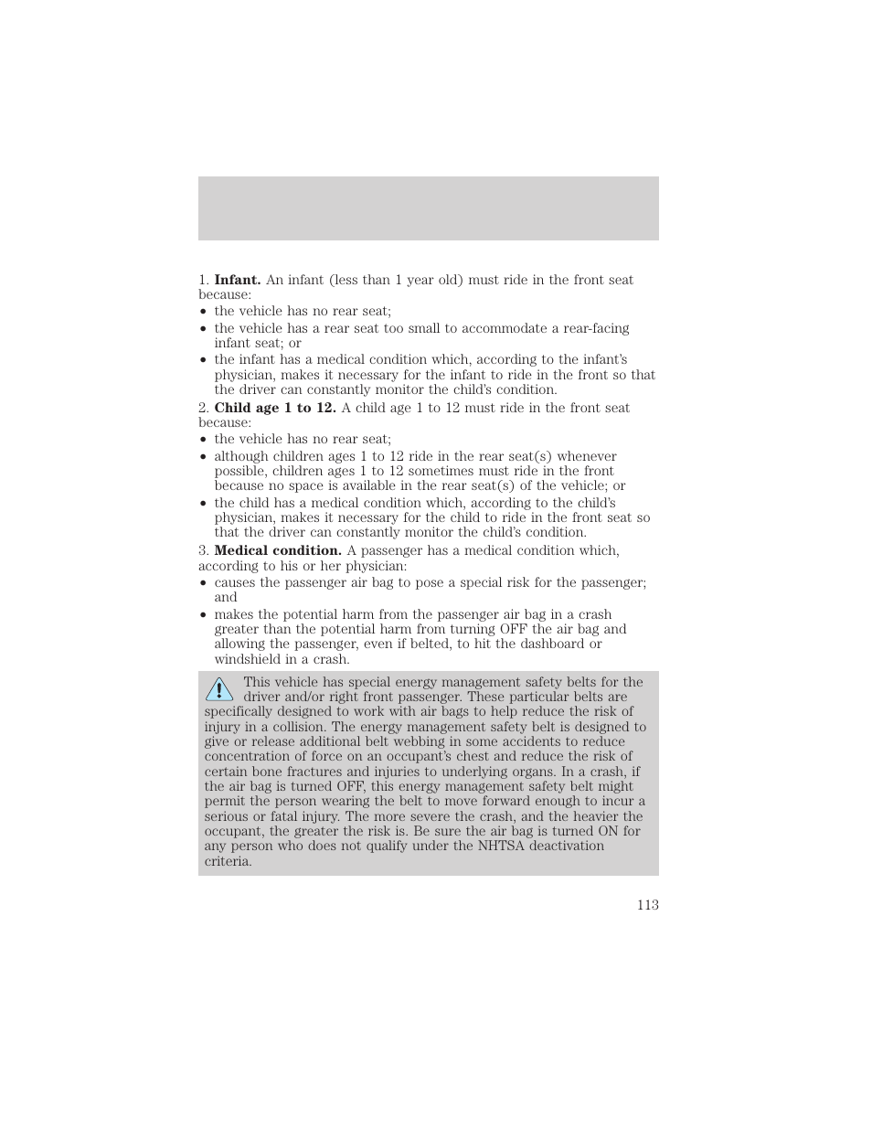 Seating and safety restraints | FORD 2002 F-550 v.3 User Manual | Page 113 / 304