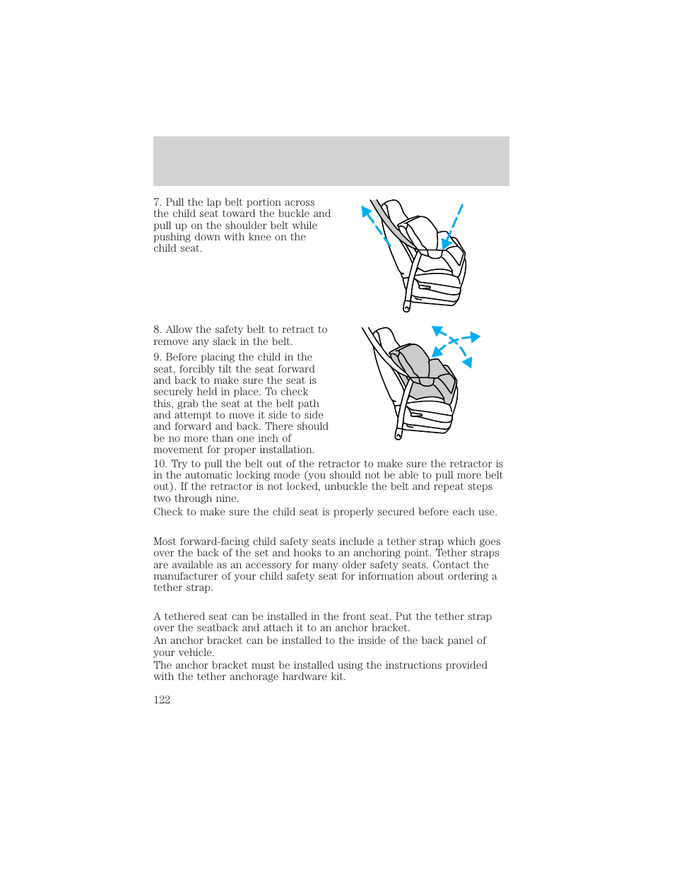 Seating and safety restraints | FORD 2002 F-550 v.3 User Manual | Page 122 / 304