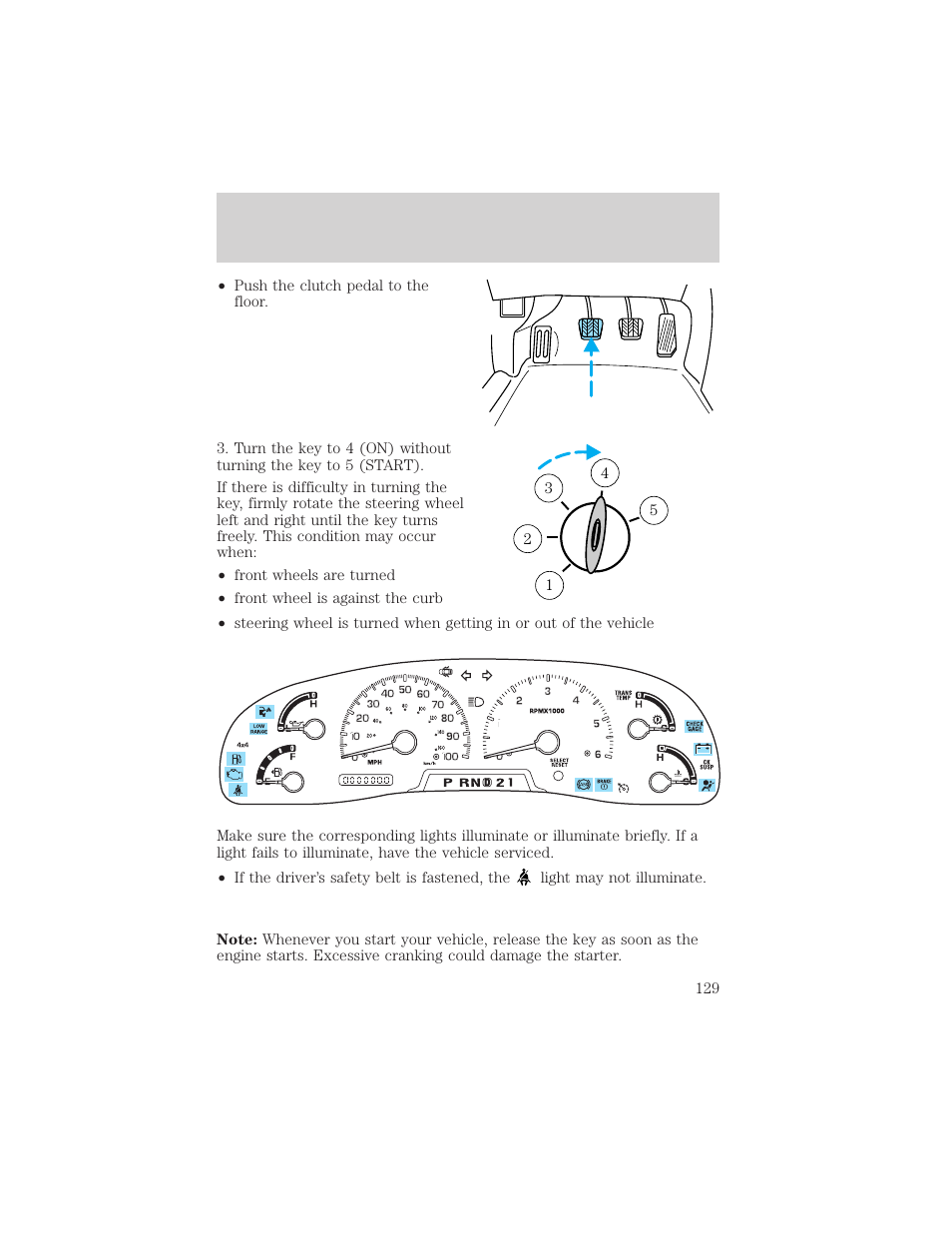 Driving | FORD 2002 F-550 v.3 User Manual | Page 129 / 304