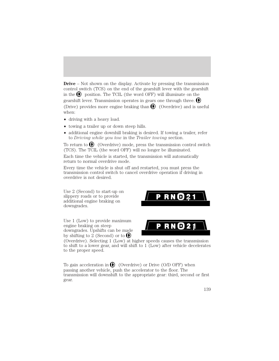 Driving | FORD 2002 F-550 v.3 User Manual | Page 139 / 304