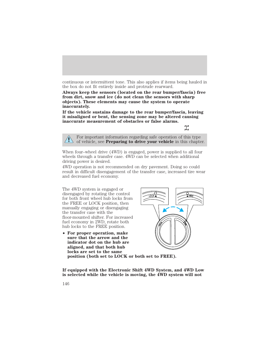 Driving | FORD 2002 F-550 v.3 User Manual | Page 146 / 304