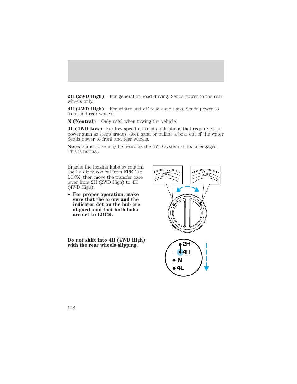 Driving | FORD 2002 F-550 v.3 User Manual | Page 148 / 304
