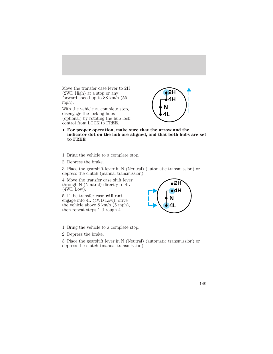 Driving | FORD 2002 F-550 v.3 User Manual | Page 149 / 304