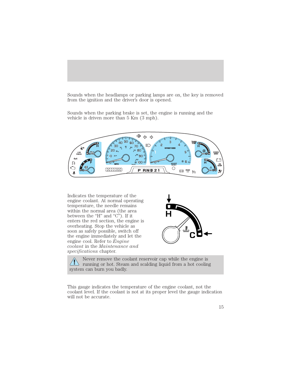Instrument cluster | FORD 2002 F-550 v.3 User Manual | Page 15 / 304